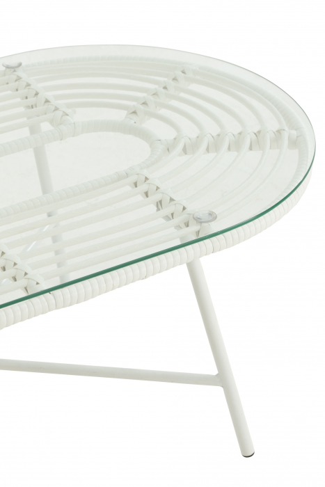 Masuta Oval, Metal, Alb, 90x50x35 cm [5]