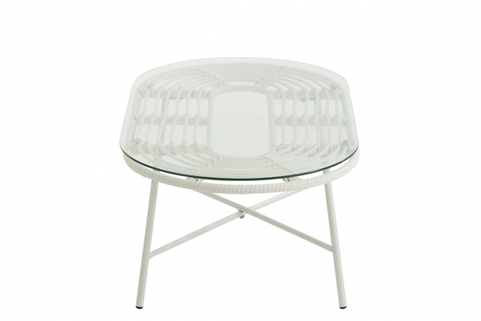 Masuta Oval, Metal, Alb, 90x50x35 cm [3]