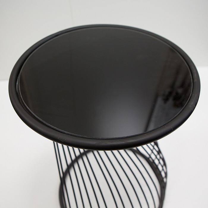 Masuta Ray metal/sticla, negru, 54x35 cm [5]