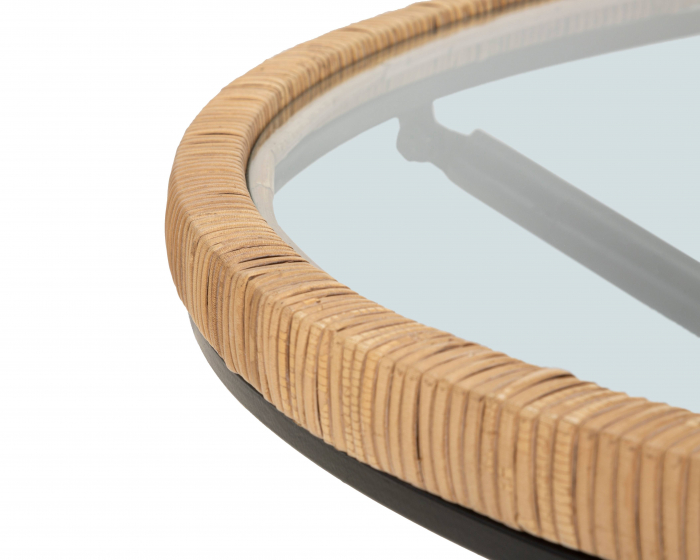 Masuta Saint Barth, Fier/Sticla/Rattan, Multicolor, 46.5x80x80 cm [8]