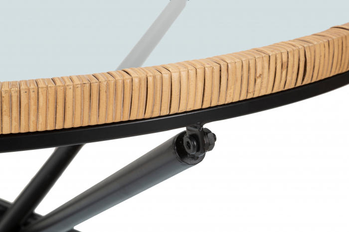 Masuta Saint Barth, Fier/Sticla/Rattan, Multicolor, 46.5x80x80 cm [9]