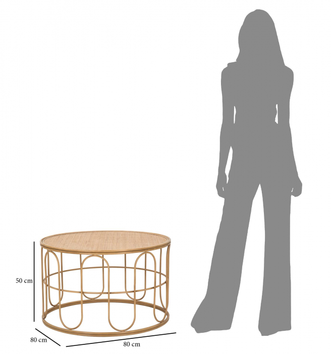 Masuta Samui, Fier/Rattan, Natural, 50x80x80 cm [2]