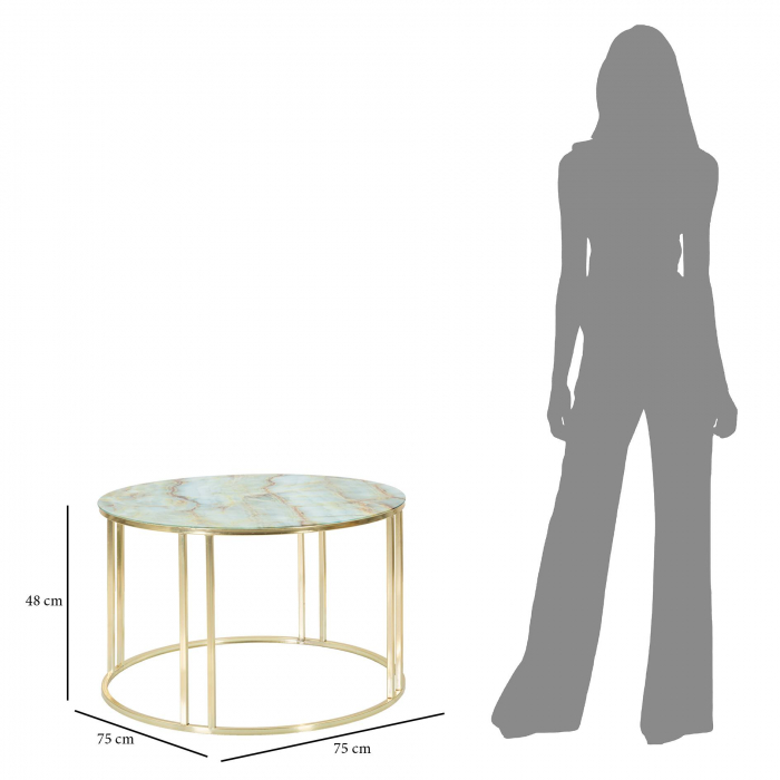 Masuta Sepa, Fier/Sticla, Multicolor, 48x75x75 cm [6]