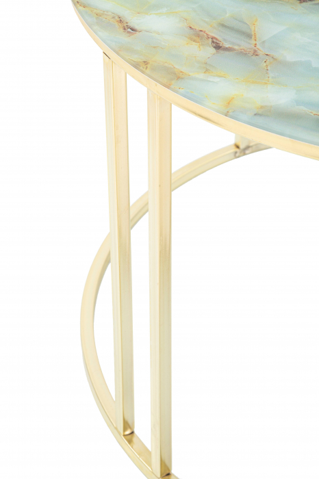 Masuta Sepa, Fier/Sticla, Multicolor, 48x75x75 cm [2]