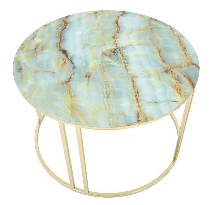 Masuta Sepa, Fier/Sticla, Multicolor, 48x75x75 cm [4]