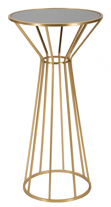 Masuta Simple New, Fier/MDF/Oglinda, Auriu, 100x50x50 cm [2]