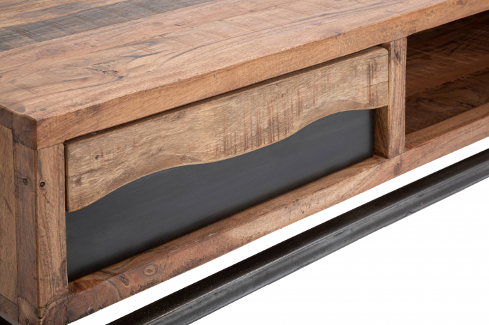 Masuta Yellowstone, Lemn , Maro/Negru, 122x74x44 cm [5]