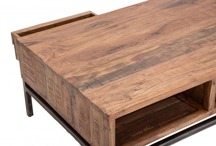 Masuta Yellowstone, Lemn , Maro/Negru, 122x74x44 cm [4]