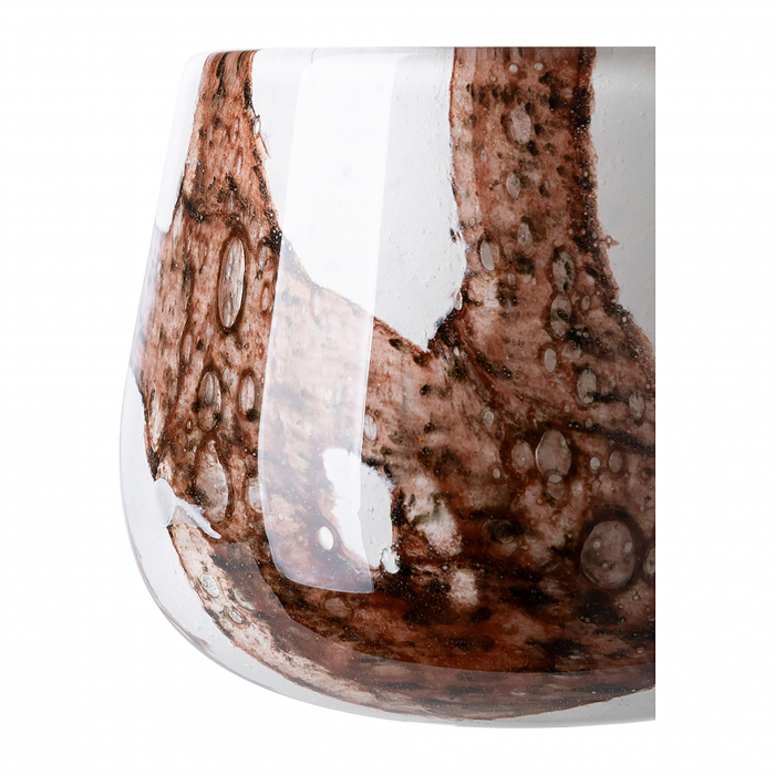 MELLA, Vază, Stormlight, Sticlă, netedă, maro, alb, L. 13,5 cm, L. 13,5 cm, H 11 cm, D 13,5 cm [3]