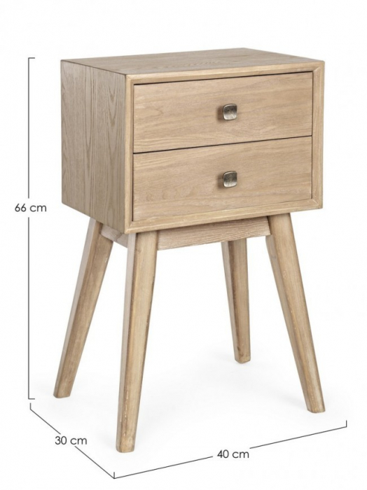 Noptiera Alannis, Lemn, Maro, 40x30x66 cm [2]