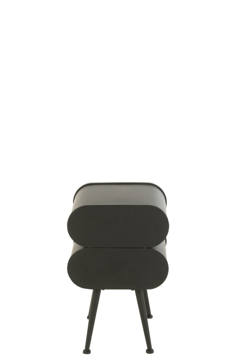 Noptiera din lemn de brad si metal, negru/bej deschis [4]