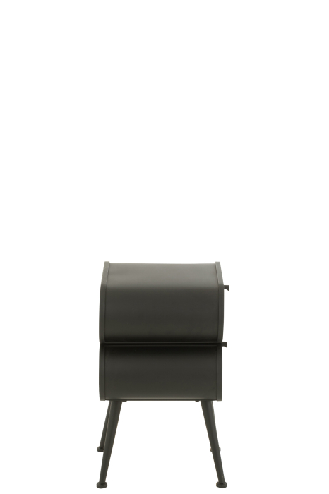 Noptiera din lemn de brad si metal, negru/bej deschis [3]