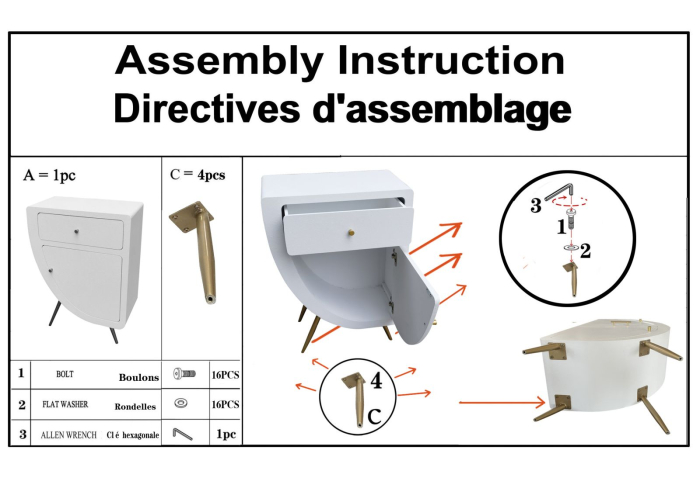 Noptiera inalta Venus 60x32x79 cm [11]