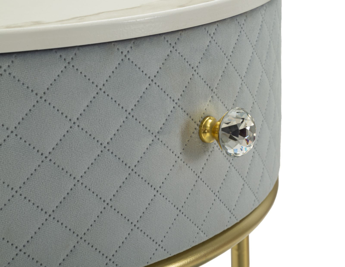 Noptiera/masa de toaleta cu puf, Vellit, albastru deschis, 52x70 cm - 36x39 cm [6]