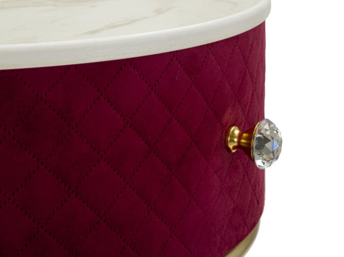 Noptiera/masa de toaleta Vellit, rosu cu puf, ø 52x70 cm - ø 36x39 cm [6]