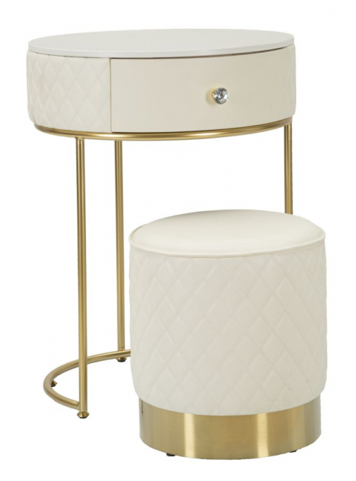 Noptiera/masuta de toaleta cu puf, SHARON cm ø 52x70 - ø 36x39 [2]