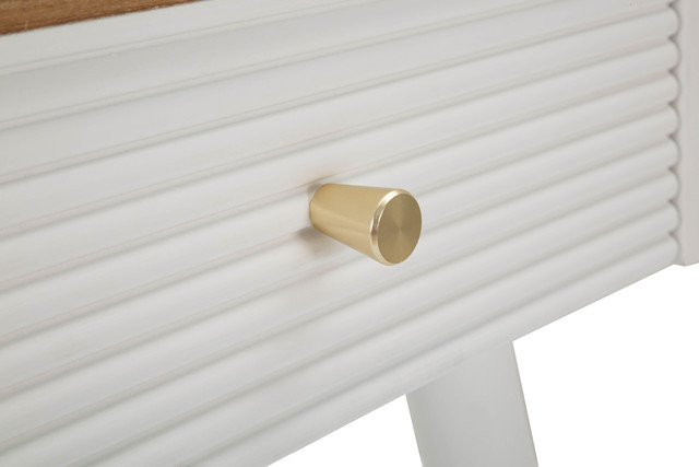 Noptiera Matera, Lemn/MDF/Fier, Alb/Maro, 62x45x32 cm [8]