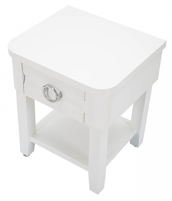 Noptiera Shine, Lemn/MDF/Metal, Alb, 54x45x40 cm [5]
