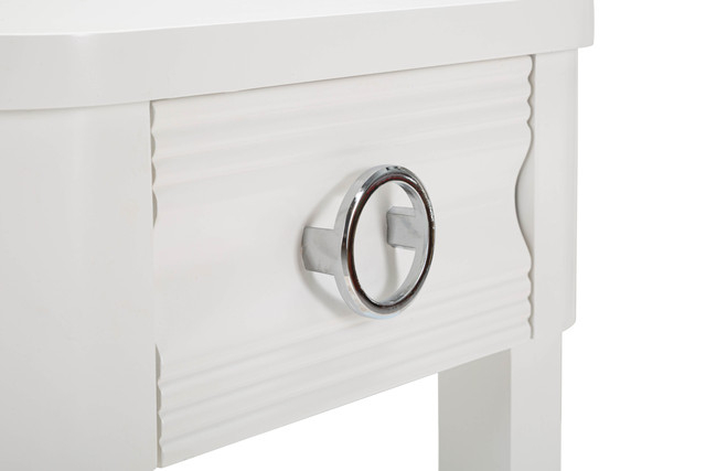 Noptiera Shine, Lemn/MDF/Metal, Alb, 54x45x40 cm [6]