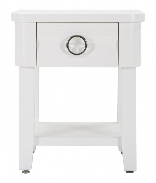 Noptiera Shine, Lemn/MDF/Metal, Alb, 54x45x40 cm [3]