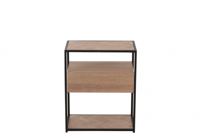 Noptiera Zigzag, Lemn, Negru, 50x30x61 cm [5]