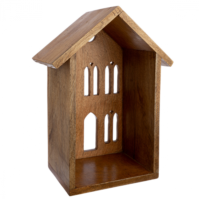 Obiect de decor, Casa, Lemn de mango, ecru, PU 2, L. 14 cm, L. 19 cm, H. 34 cm [3]