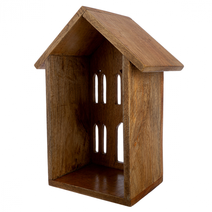 Obiect de decor, Casa, Lemn de mango, ecru, PU 2, L. 14 cm, L. 19 cm, H. 34 cm [2]