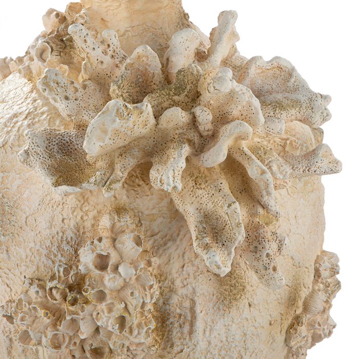 Obiect decorativ, Amforă, motiv coral, rășină sintetică, alb, PU 1, L. 23 cm, l. 25 cm, H 50 cm [4]