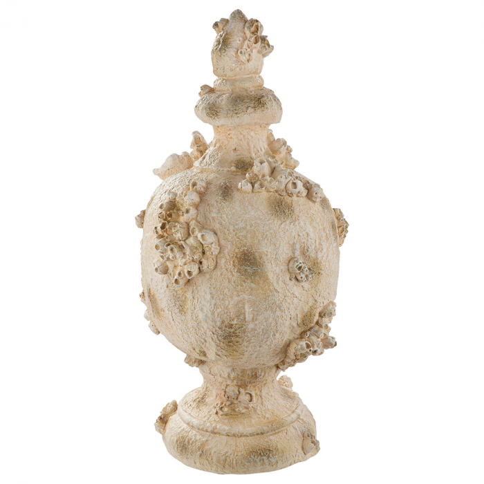 Obiect decorativ, Amforă, motiv coral, rășină sintetică, alb, PU 1, L. 23 cm, l. 25 cm, H 50 cm [3]