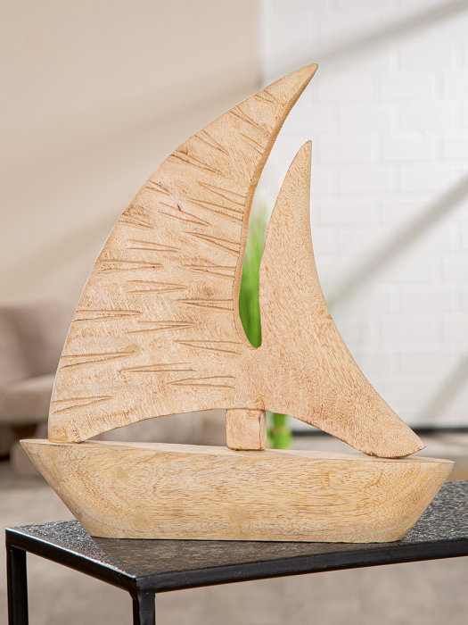 Obiect decorativ, Barcă, lemn de mango, culori naturale, PU 1, L. 6 cm, l. 40 cm, H 41 cm [5]