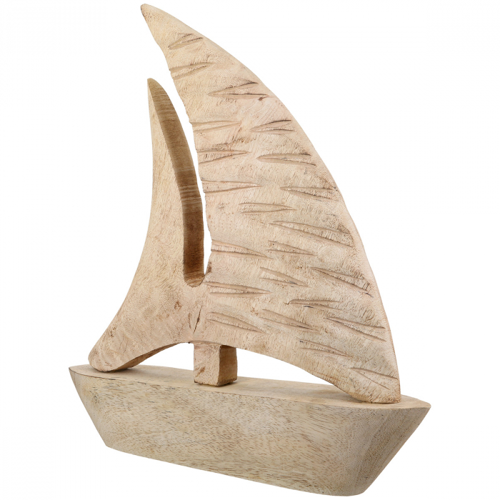 Obiect decorativ, Barcă, lemn de mango, culori naturale, PU 1, L. 6 cm, l. 40 cm, H 41 cm [4]