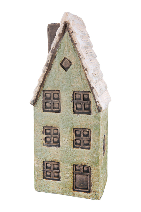 Obiect decorativ, Casa, "Nördlingen", Ceramica, galben, verde, rosu, PU 3, Asortat de 3 ori, L. 6 cm, l. 9 cm, H 22 cm [3]