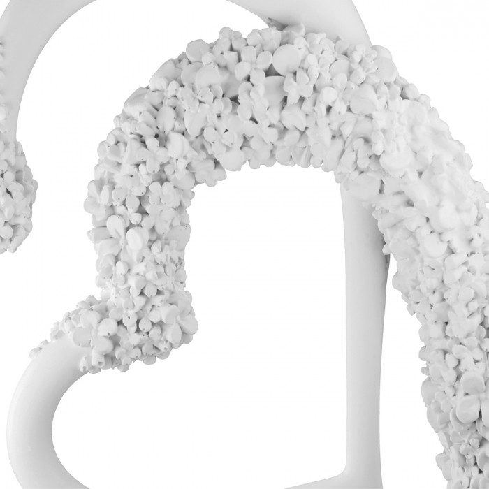 Obiect decorativ, Inimă, Motiv floral, Rășină sintetică, alb, PU 2, L. 8 cm, L. 22 cm, H 23 cm [4]