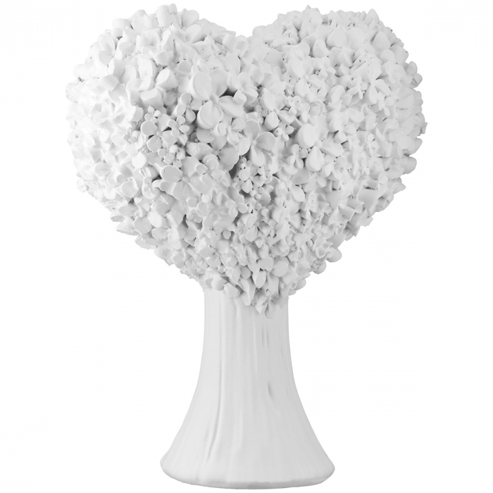 Obiect decorativ, Inimă, Motiv floral, Rășină sintetică, alb, PU 3, L. 10 cm, L. 16 cm, H 21 cm [2]