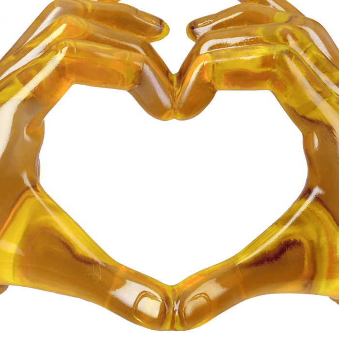 Obiect decorativ, Inimă, Rășină sintetică, galben, PU 2, L. 8 cm, l. 21 cm, H 12 cm [5]