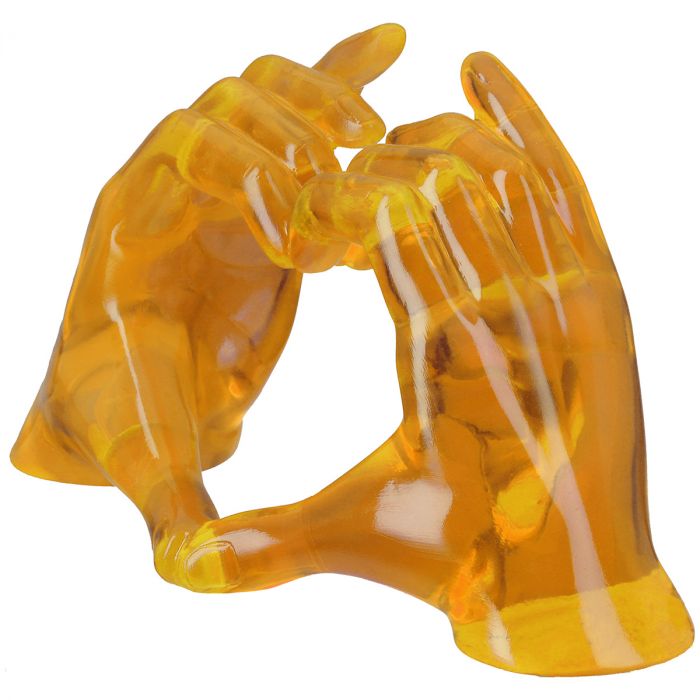 Obiect decorativ, Inimă, Rășină sintetică, galben, PU 2, L. 8 cm, l. 21 cm, H 12 cm [2]