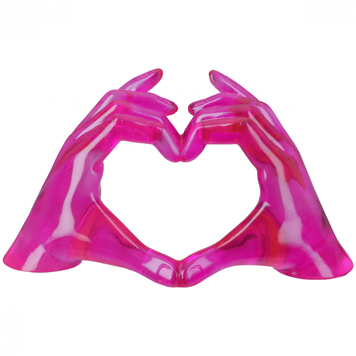 Obiect decorativ, Inimă, Rășină sintetică, roz, PU 2, L. 8 cm, L. 21 cm, H 12 cm [4]