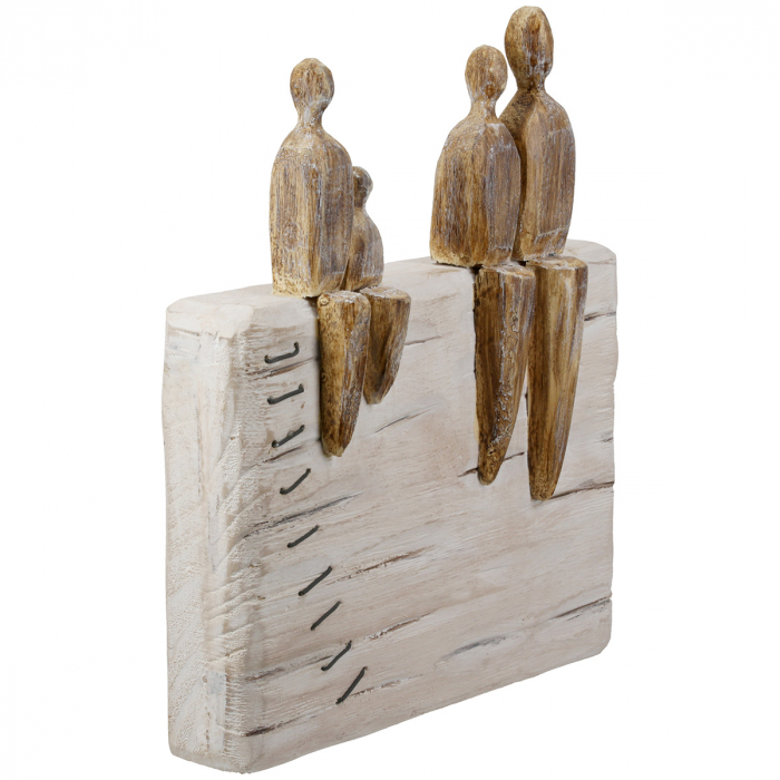 Obiect decorativ, Motiv familie, Lemn, alb, PU 2, L. 6 cm, L. 24 cm, H 26 cm [4]
