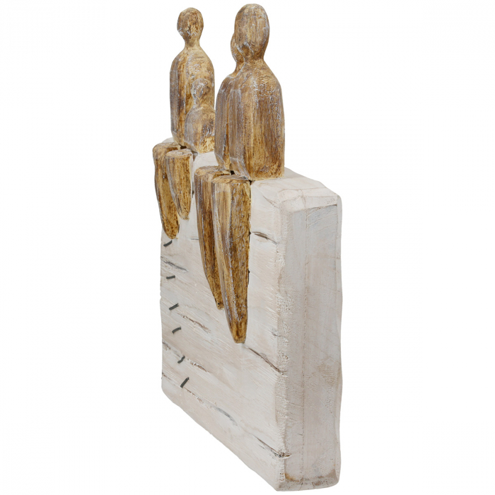 Obiect decorativ, Motiv familie, Lemn, alb, PU 2, L. 6 cm, L. 24 cm, H 26 cm [2]