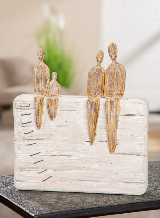 Obiect decorativ, Motiv familie, Lemn, alb, PU 2, L. 6 cm, L. 24 cm, H 26 cm [5]