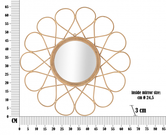 Oglinda ALMERIA, Maro, Oglinda/Lemn/Fier, 65.5x65.5x3 cm [6]