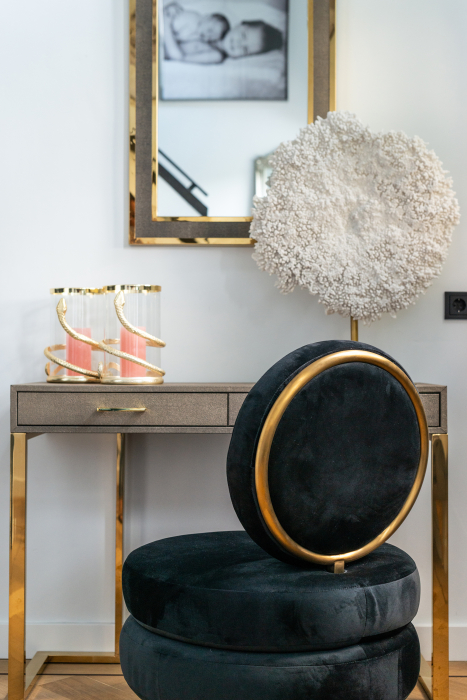 Oglinda Bara calesta, MDF/Otel inoxidabil/Oglinda, Auriu, 90x60x3 cm [3]