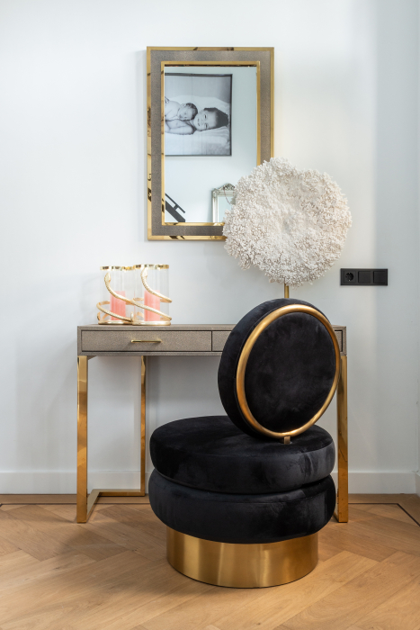 Oglinda Bara calesta, MDF/Otel inoxidabil/Oglinda, Auriu, 90x60x3 cm [4]