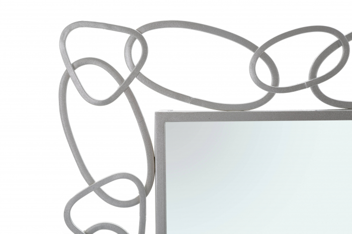 Oglinda Chain, Fier/MDF/Oglinda, Argintiu, 84x84x2 cm [4]