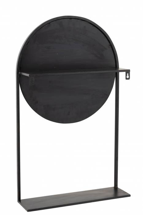 Oglinda cu picior, Sticla/Metal/Fier, Negru, 42.5x12x70 cm [2]