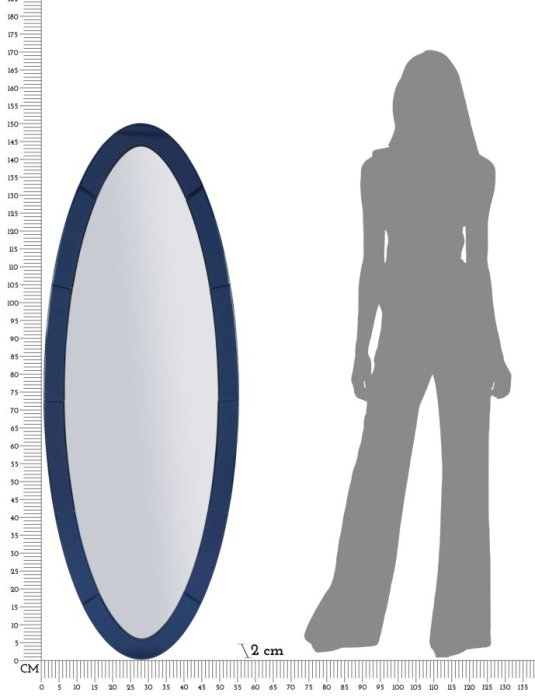 Oglinda de perete Amman albastra 55x2x150 cm (dimensiunea oglinzii 42,5x137,5 cm) [7]