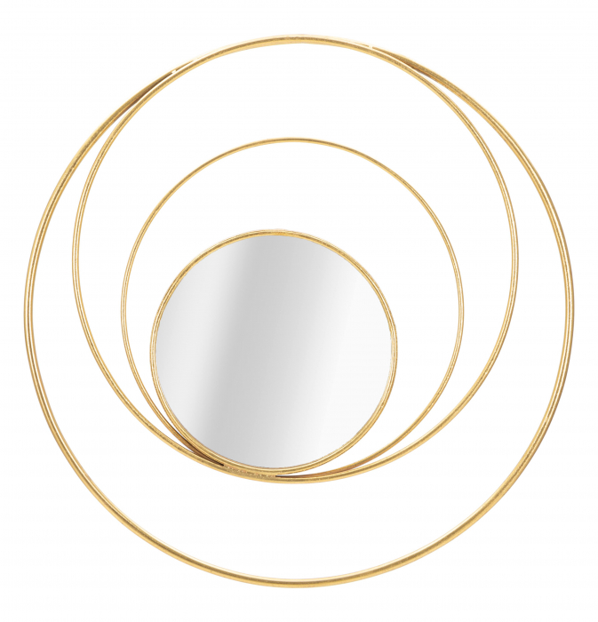 Oglinda de perete Arc Glam, Fier/Oglinda/MDF, Auriu, 80x80x3.5 cm [5]