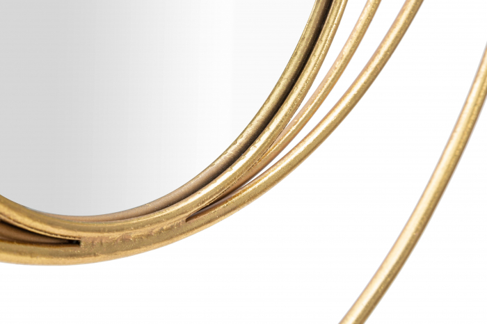 Oglinda de perete Arc Glam, Fier/Oglinda/MDF, Auriu, 80x80x3.5 cm [3]
