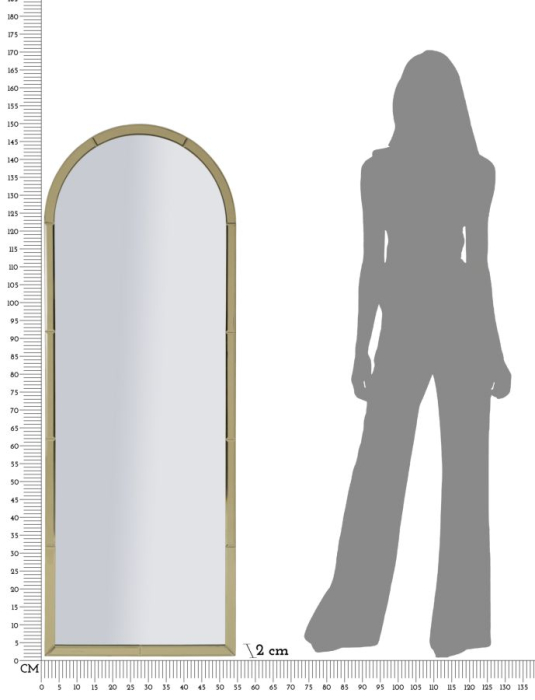 Oglinda de perete Baku aurie 55x2x150 cm (dimensiunea oglinzii 49x144 cm) [8]