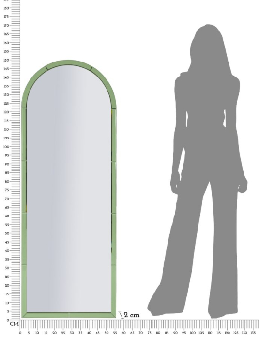 Oglinda de perete Baku verde 55x2x150 cm (dimensiunea oglinzii 49x144 cm) [8]